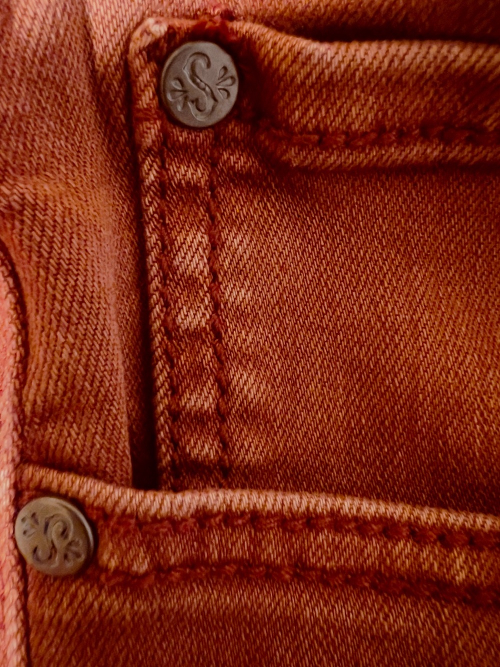 Shyanne-Women's High Rise Super Flare Jeans Rust Bell Bottoms 32x34 - Picture 8 of 11